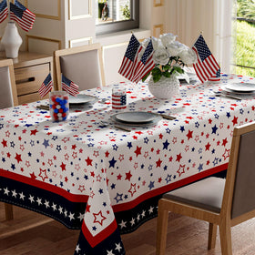 XCHI Stars America tablecloth close-up, showing durable fabric for everyday use.