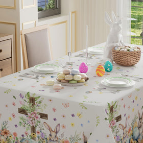 XCHI tablecloth texture close-up showing durable fabric for lasting family meals