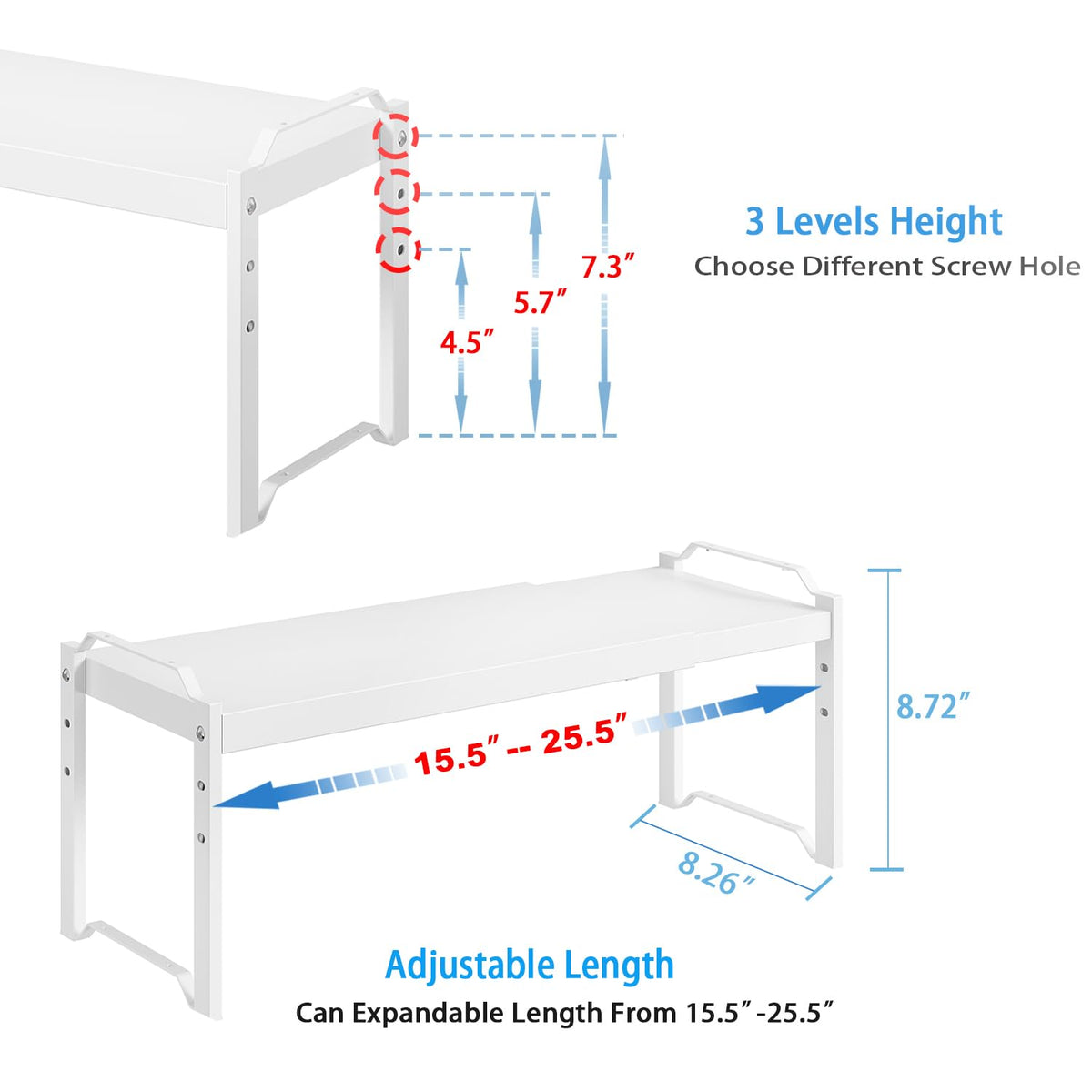 X-cosrack stackable design helps maximize vertical cabinet space.