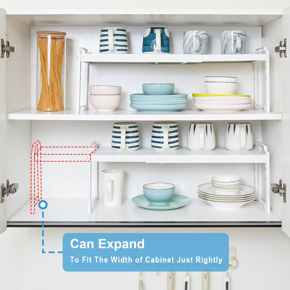 X-cosrack vertical space optimization for tall items and easy access.