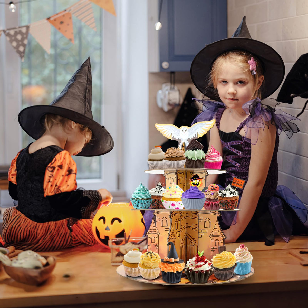 XEFINAL wizard cupcake stand in action at themed party setup
