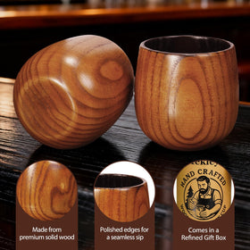 Xekley wooden whiskey glass insulation helps maintain temperature