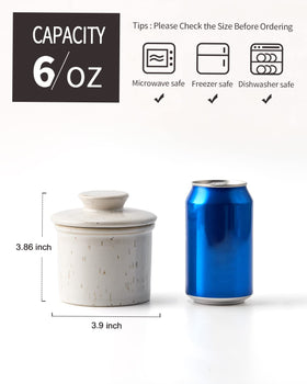 XELA Ceramic Butter Crock on counter offers practical, decorative butter storage.