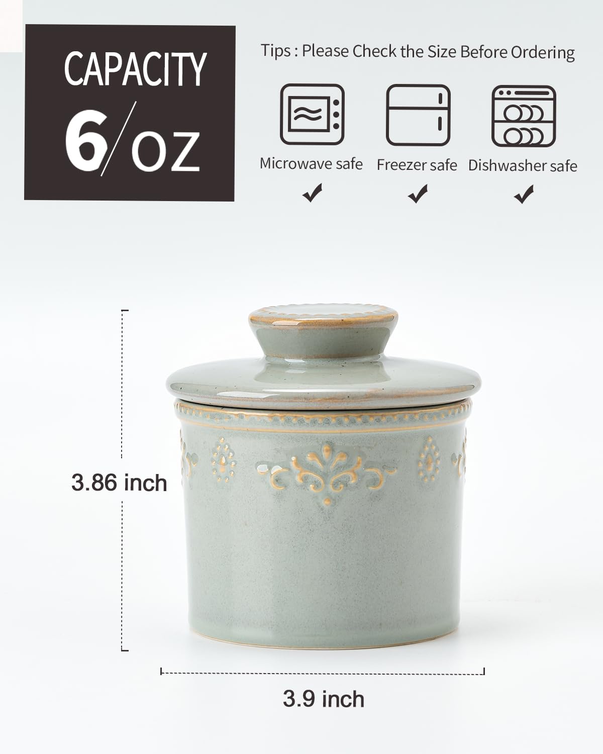 Xela butter dish features embossed pattern for vintage turquoise charm