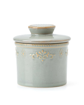 Xela ceramic butter dish with water line keeps butter fresh and ready to spread