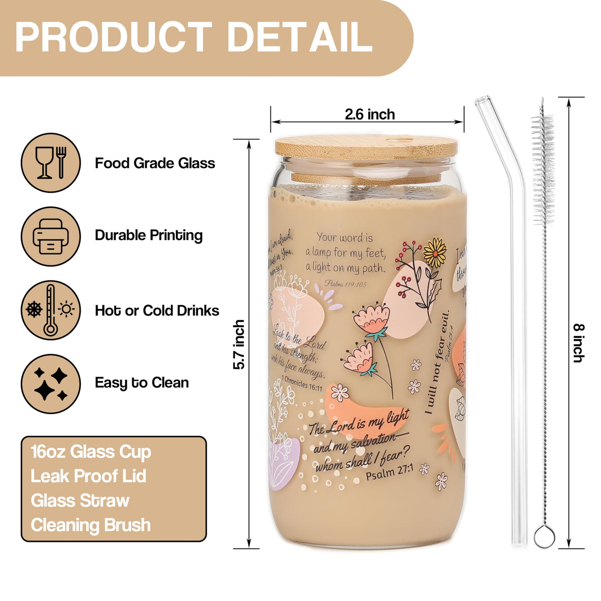 Xelewooz Leakproof 16oz mug with straw for on-the-go beverages