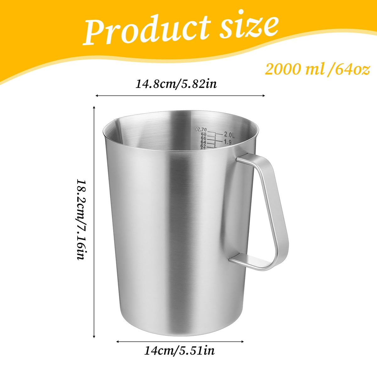 Xelsluthe measuring cup with engraved oz and ml markings for precise measurements
