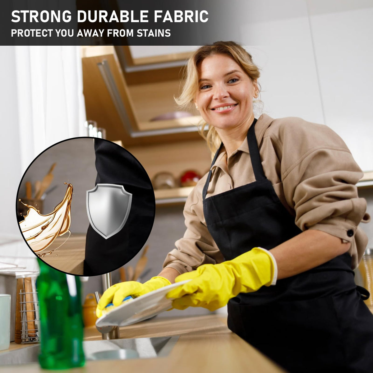 XEMGUE apron with extended 32 inch ties for versatile, comfortable fit