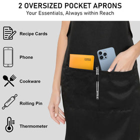 XEMGUE unisex kitchen apron sized 24x29 inches for broad coverage