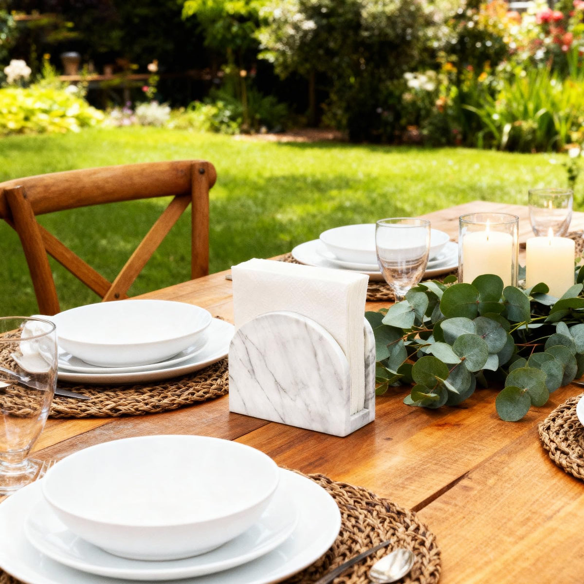 XenMee marble napkin holder presented as a stylish gift option