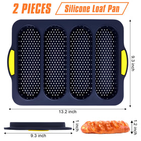 XenMee silicone loaf pan with non-stick surface for easy release.