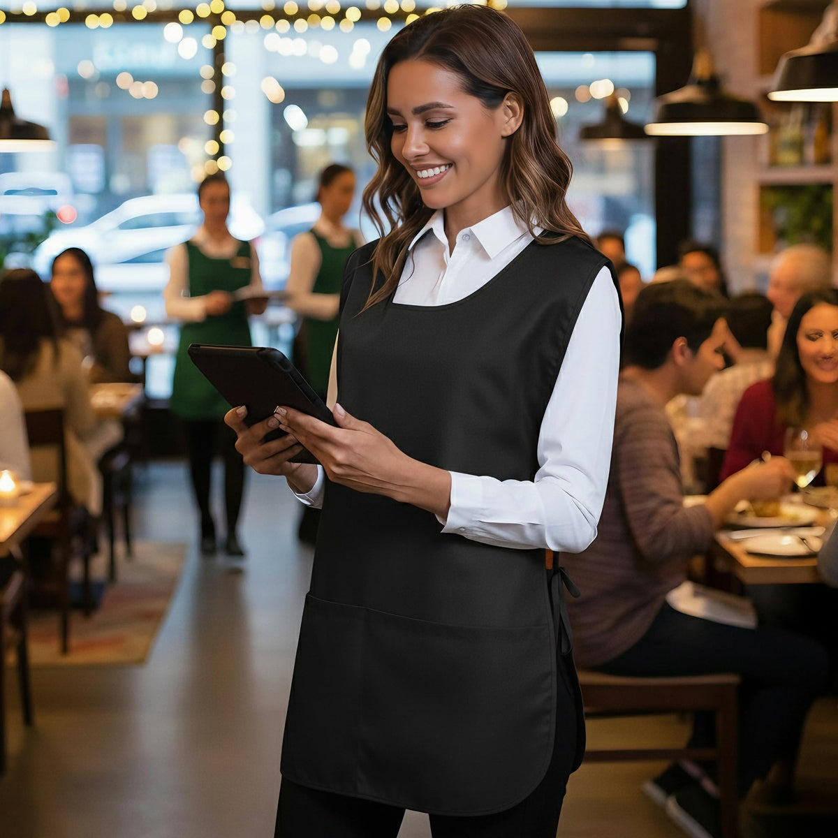 Xeoxarel Apron is machine washable for easy care and quick turnaround.