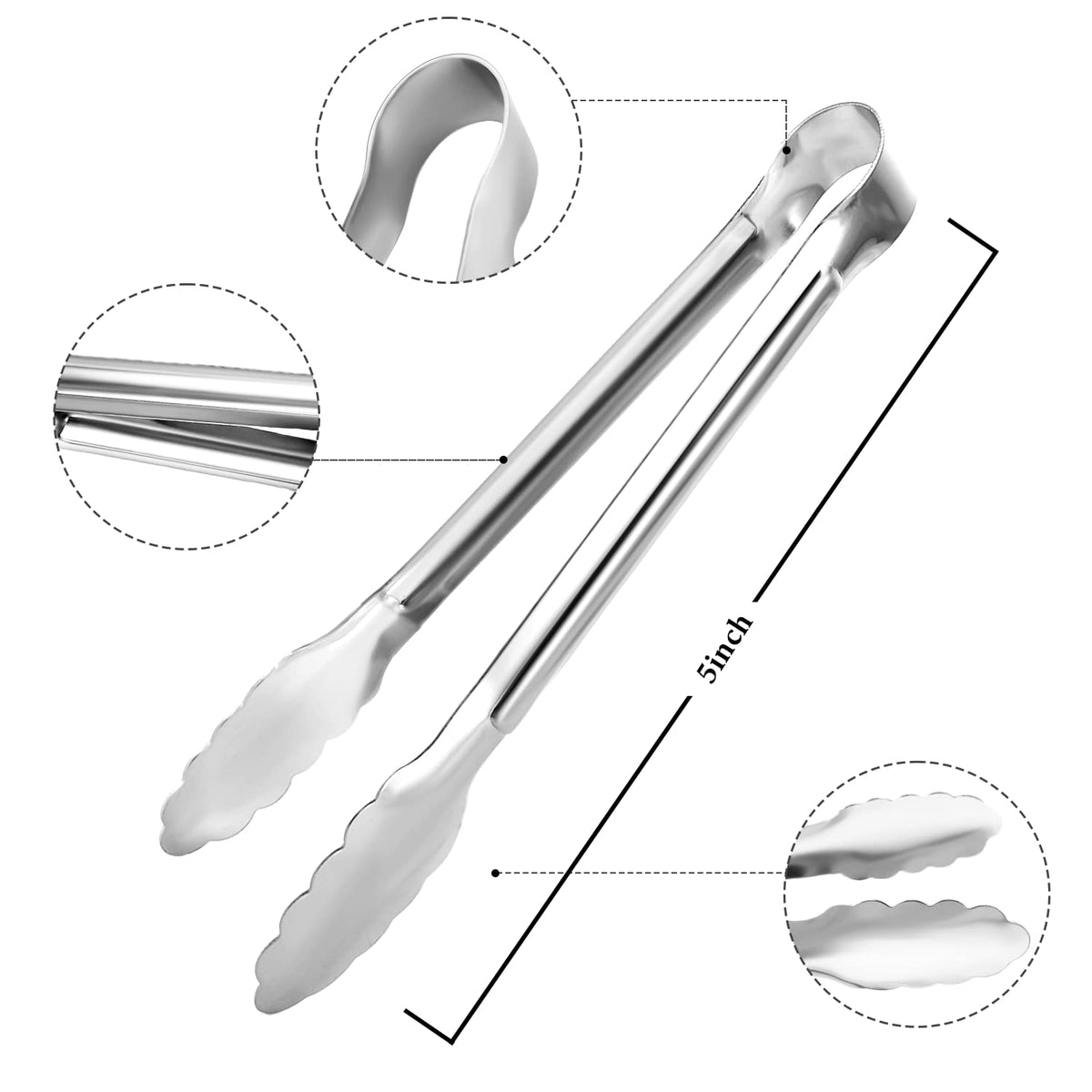 XEVOM stainless steel mini tongs are sturdy and dishwasher safe