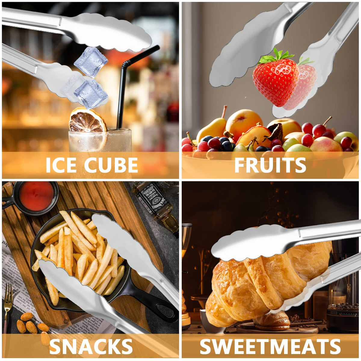 XEVOM dishwasher-safe tongs for quick cleanup after meals.