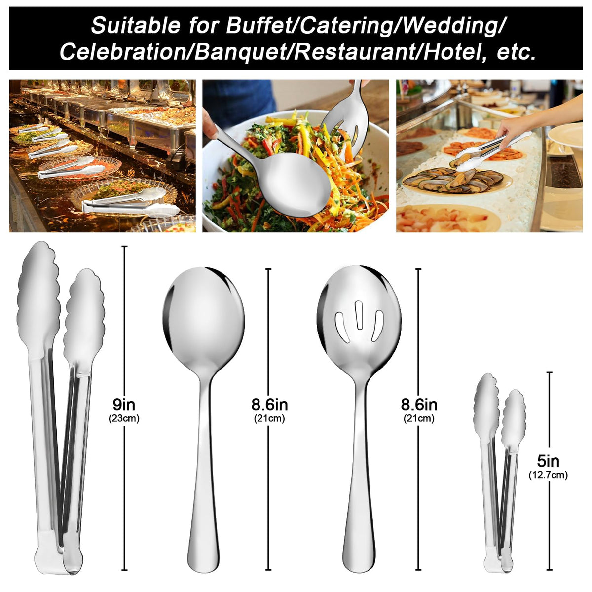 XEVOM slotted serving spoons drain and serve salads and vegetables