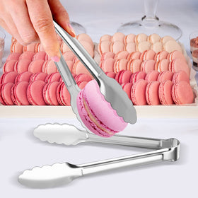 XEVOM 7-inch tongs for grilling corn and flipping burgers.