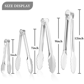 XEVOM stainless steel serving tongs with durable, food-grade construction.