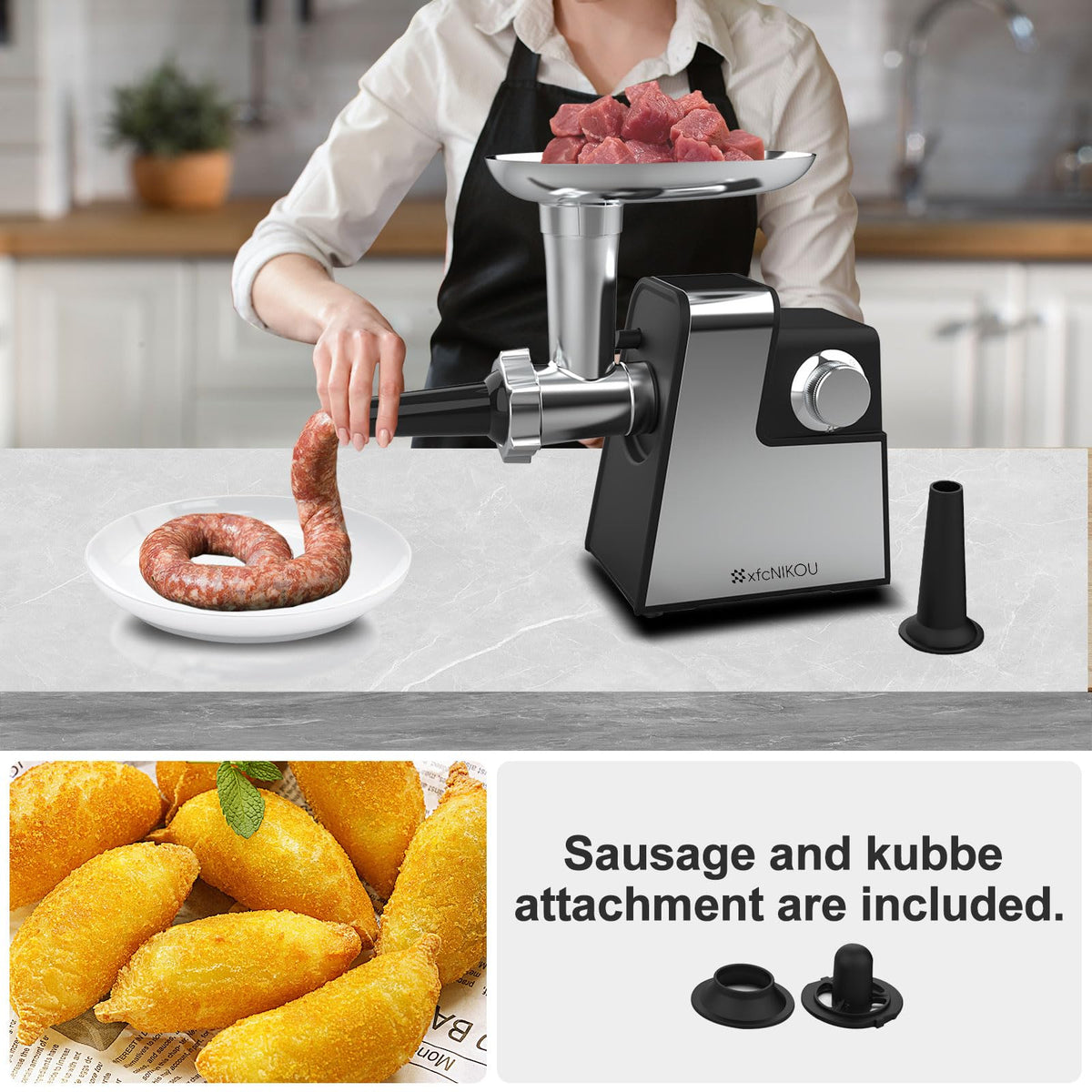 XFCNIKOU sausage stuffing tube for homemade sausages with clean, consistent filling.