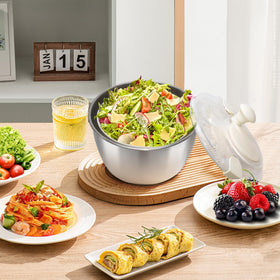 XGDVBVM multi-functional design drains pasta and dries fresh produce.