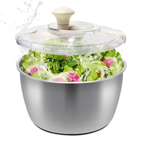 XGDVBVM salad spinner with stainless steel lid for quick, mess-free dehydration.