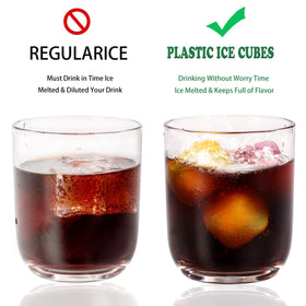 Xgunion BPA-free plastic ice cubes keep drinks cold safely