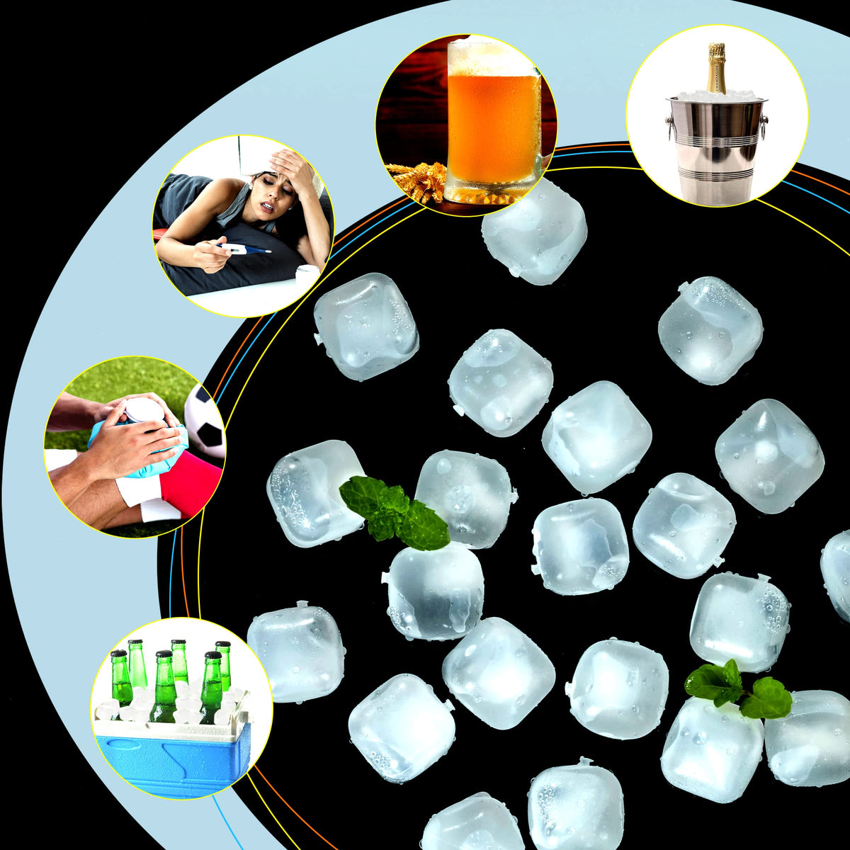 Xgunion reusable ice cubes are easy to wash and reuse after freezing.