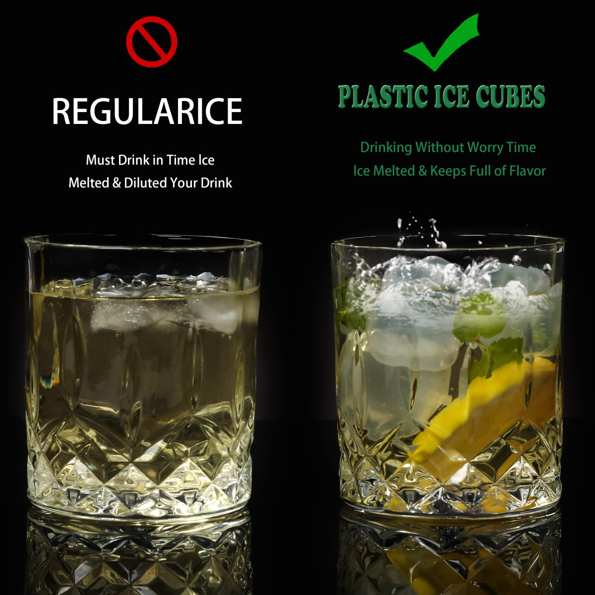 Xgunion white square ice cubes close-up, durable and reusable for repeated chilling.
