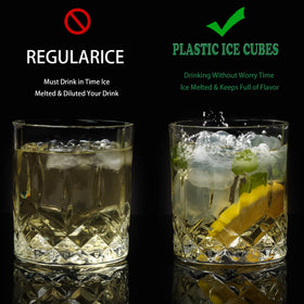 Xgunion white square ice cubes close-up, durable and reusable for repeated chilling.