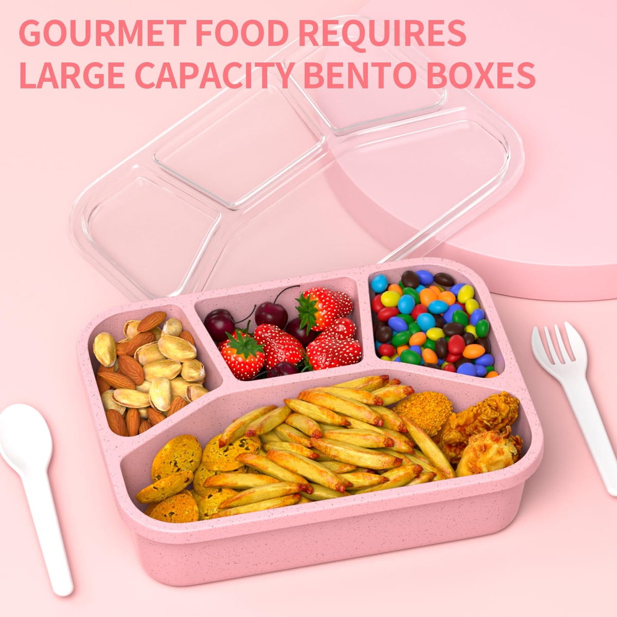 XGXN Bento Box stackable design saves fridge and cabinet space.
