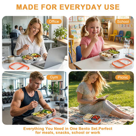 XIANKE dishwasher-safe stainless containers simplify post-meal cleanup.