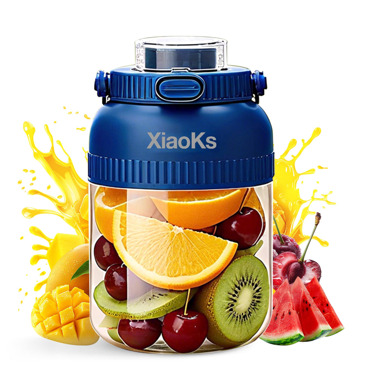 Xiaoks portable blender with blue 43oz cup for quick smoothies on the go