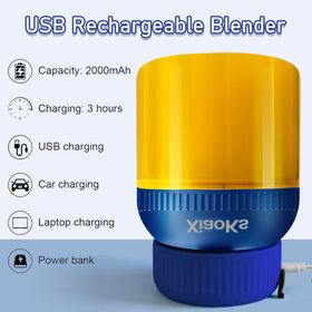 Xiaoks blue blender dishwasher-safe cup and lid for easy cleanup