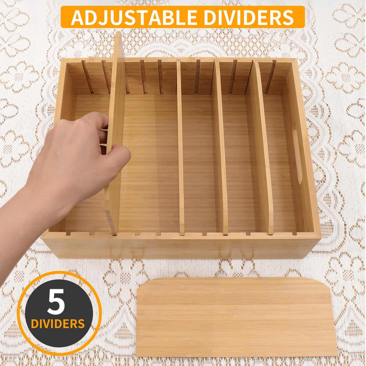 XiaoyuziTF drawer organizer for dishes keeps utensils neatly sorted.