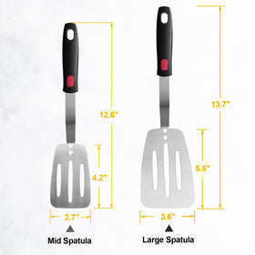 XiaoZu thin blade close-up highlights precise edge for sliding under foods.