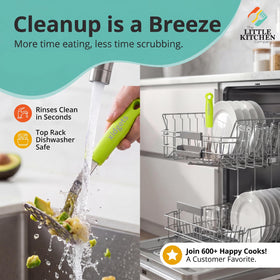 Xidgets green kitchen utensil design for versatile fruit mashing.