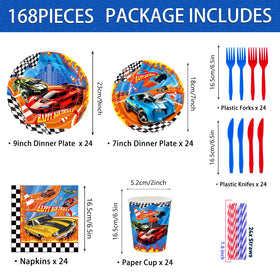 XIENBLOC napkins with race theme for quick, clean dining.