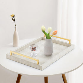 XIGEXIGE ottoman tray for drinks, snacks, or displaying decor with easy transport.