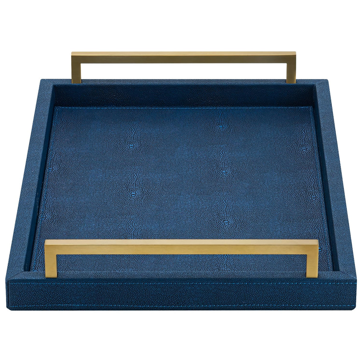 XIGEXIGE navy blue decorative tray with gold handles for stylish entertaining