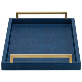 XIGEXIGE navy blue decorative tray with gold handles for stylish entertaining