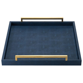 XIGEXIGE large tray with brushed gold handles provides secure transport.