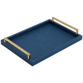 XIGEXIGE shagreen leather coffee table tray with glossy finish