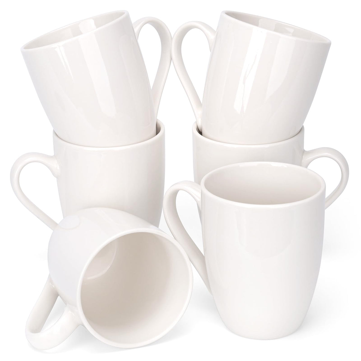 Xihihiaa 6-pack ceramic mugs with handles for durable daily use.