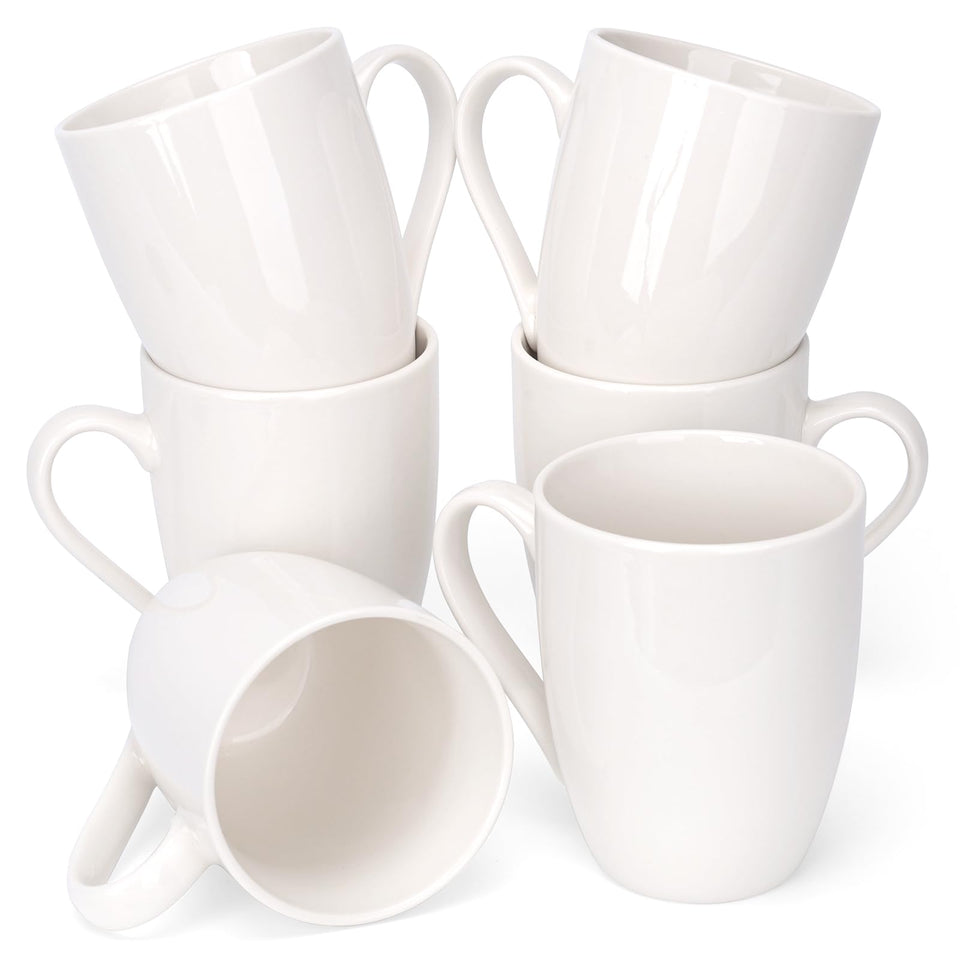 Xihihiaa 6-pack ceramic mugs with handles for durable daily use.