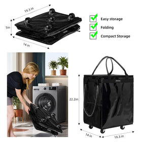 Xiktslin foldable rolling tote 72L ideal for gym, travel, and groceries