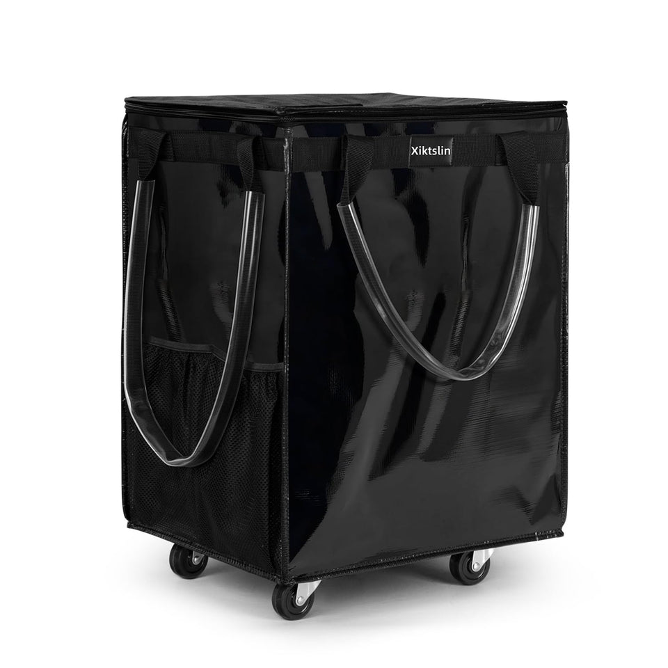 Xiktslin reusable grocery bag with 5 wheels for easy transport and durability