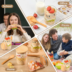 Xileanalee bamboo lids and silicone seals preserve flavor and prevent leaks.