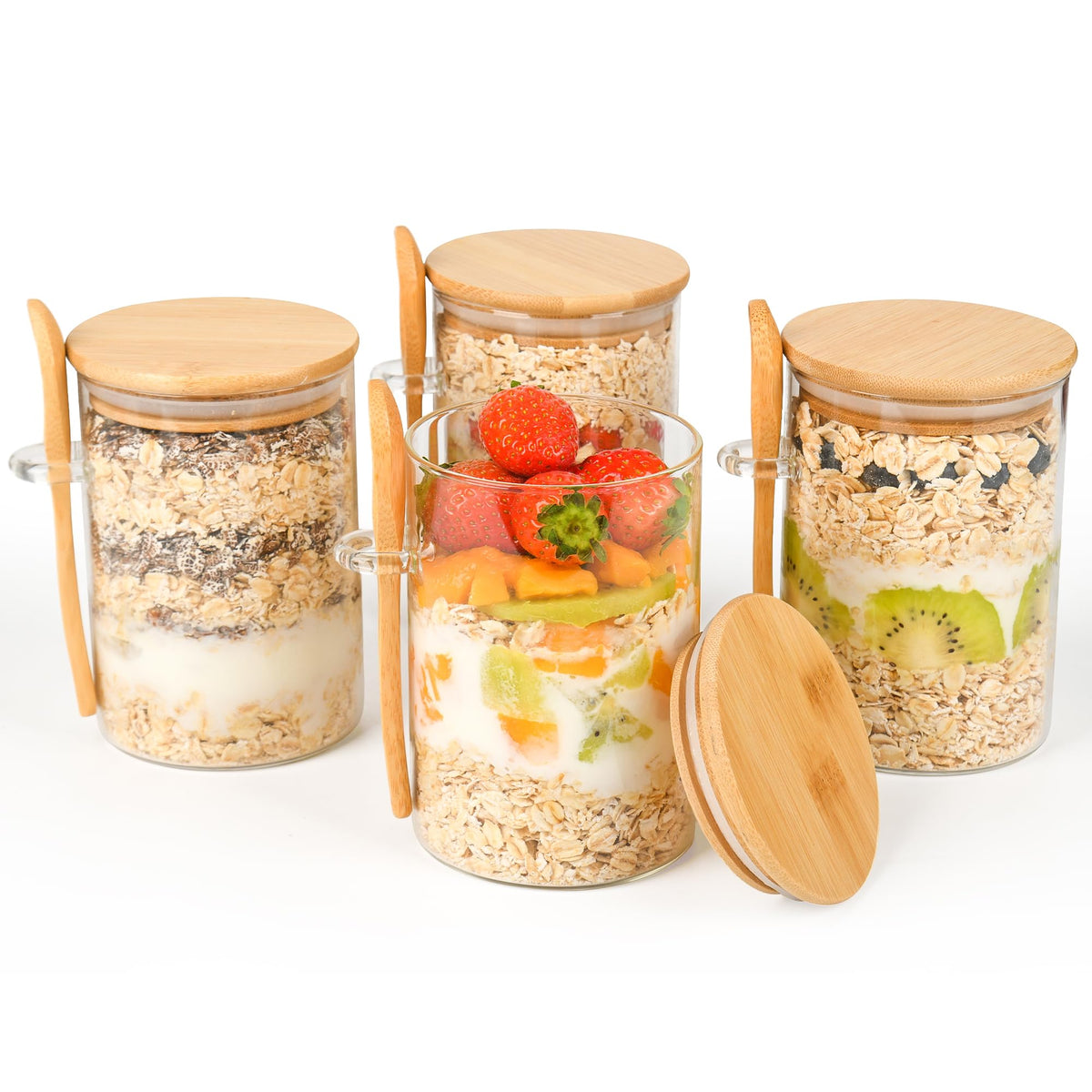Xileanalee dishwasher-safe glass jars simplify cleanup after meal prep.