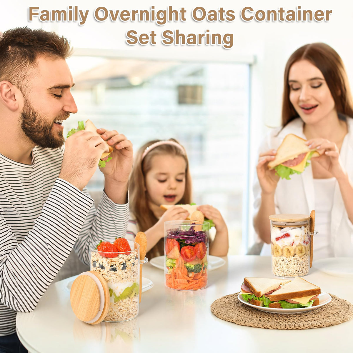 Xileanalee overnight oats container wide mouth design makes filling and stirring easy.
