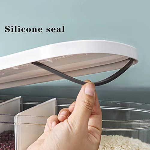 Xilei dry food dispenser shows clear visibility of stored grains.