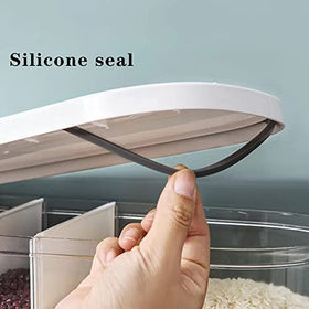 Xilei dry food dispenser shows clear visibility of stored grains.